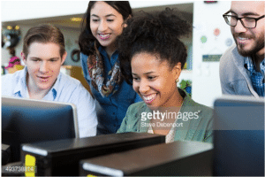 Students at computer